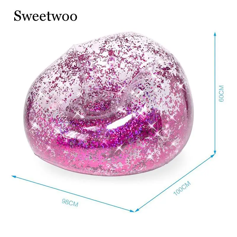 Открытый блестящие конфетти надувной шезлонг ленивый мешок воздушный диван