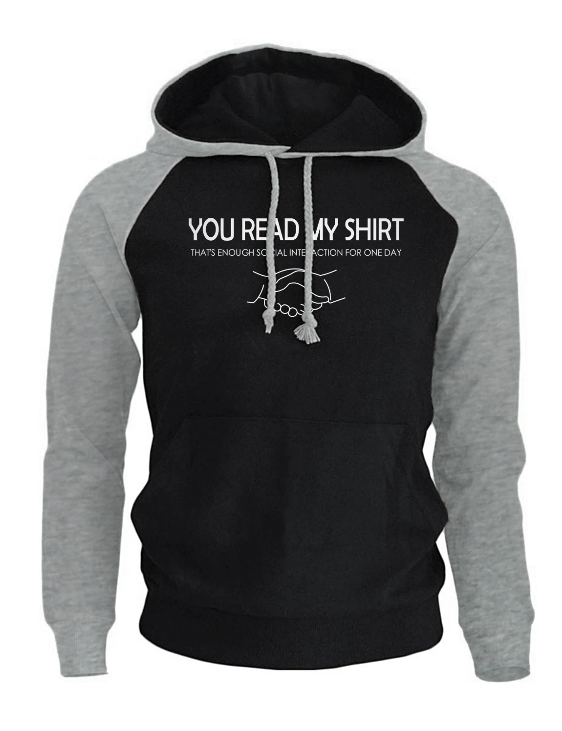Модные толстовки с капюшоном для мужчин принтом YOU READ MY SHIRT Shake Hands Funny Sweatshirt 2017