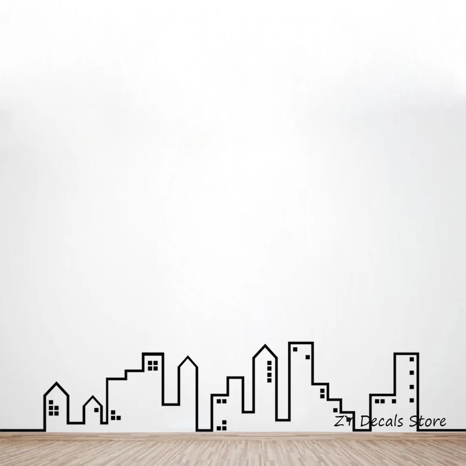 Наклейка на стену City Skyline домашний декор Современная для спальни украшение