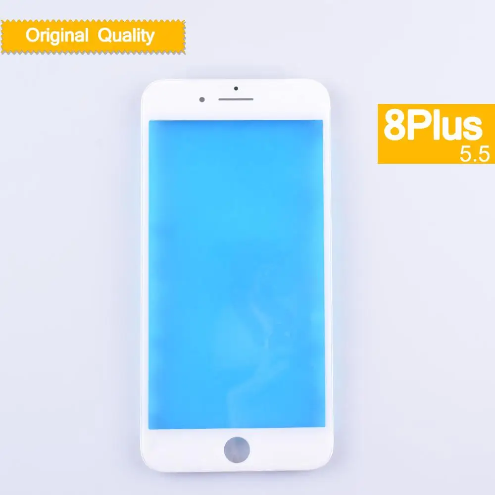Для iphone 8 Plus 8 Plus передний ЖК сенсорный экран дигитайзер стеклянная линза Панель с рамкой для iphone 8 Plus внешнее ЖК-стекло - Цвет: Белый