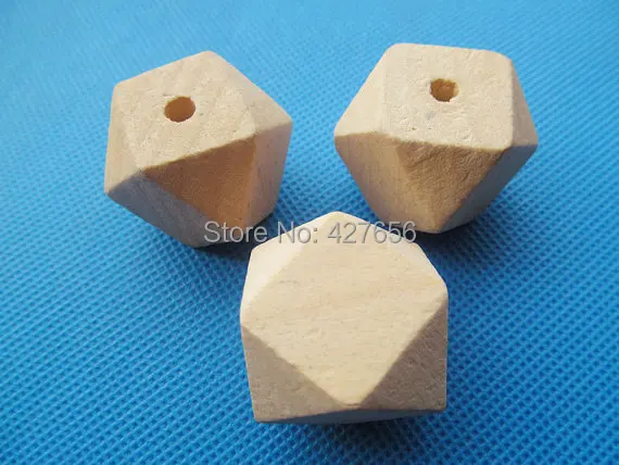 20 шт. крупные необработанные граненые бусины из натуральной древесины 25 мм |