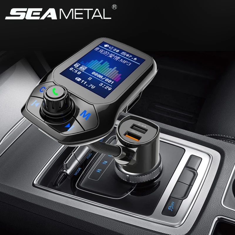 Fm-передатчик модулятор Автомобильный mp3 плеер Bluetooth аудио Автомобильное зарядное устройство Комплект SD Музыка Светодиодный дисплей Громкая связь вызов USB авто аксессуары
