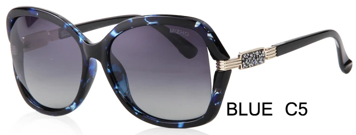 WPGJ172 blue c5 MIZHO, блестящие красные пластиковые женские солнцезащитные очки для вождения, Polaroid, летняя мода, фирменный дизайн, негабаритные женские очки, HD визуальные - Цвет линз: WPGJ172 blue c5
