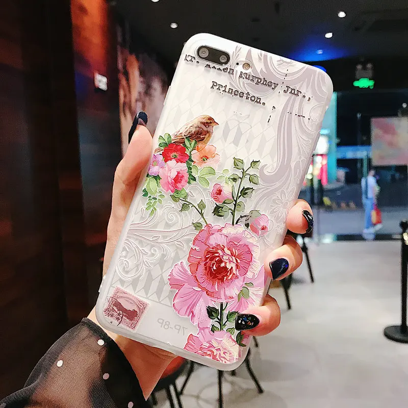 Caseme для iPhone X Xs полный цветок живопись мягкая ТПУ задняя крышка 6 6S 7 8 плюс