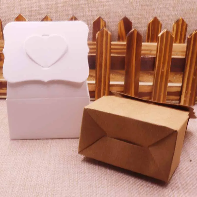 DIY 20 штук Feiluan Бумага Свадебные Favorate конфеты Свадьба Подарочная коробка 4x7,7x11 см белый /черный/Kraft пустой подарочной коробке