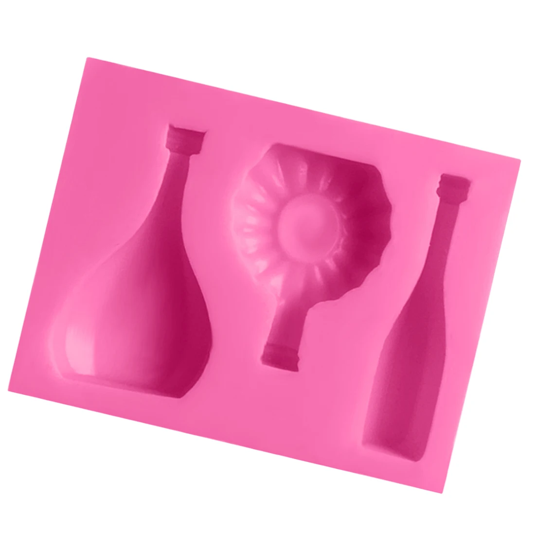 3 отверстия форма бутылки вина силиконовая помадки торт для мыла и кондитерской