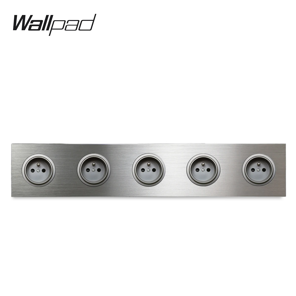 Настенная электрическая розетка Wallpad серая 5 ячеек с французскими стенками