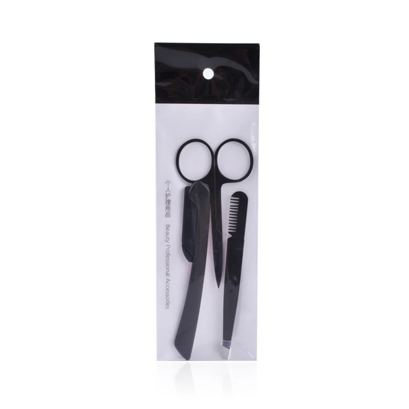 1 Set 3 Pcs YOKPN 1 комплект 3 шт. инструменты для моделирования триммер бровей ножницы для макияжа зажим для бровей с расческой красота профессиональные аксессуары - Цвет: 1 Set 3 Pcs