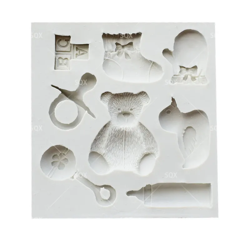 

Медведь/бутылка/перчатки формы для выпечки торта из помадки, форма силиконовая, инструменты для украшения торта Кондитерские инструменты к...