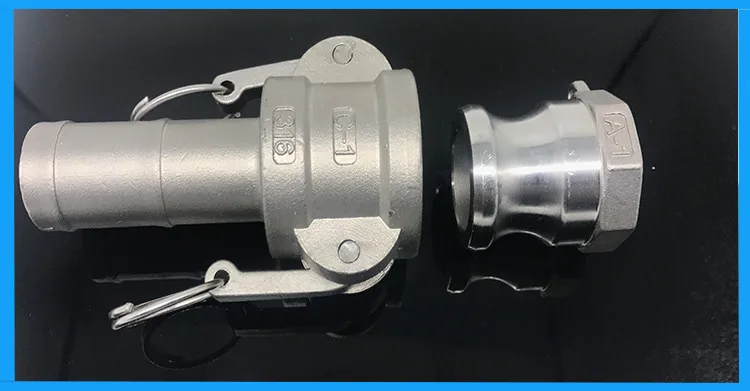 Штуцер для быстрого подключения шланга хвостовик 304 стальной Тип C + розетка Camlock