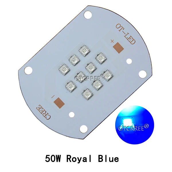 50W Royal Blue 50 Вт 100 Вт Cree XLamp XTE высокомощный светодиодный светильник Blub 10D 20D XT-E чип холодный белый/теплый белый/натуральный белый/Королевский синий цвет - Испускаемый цвет: 50W Royal Blue