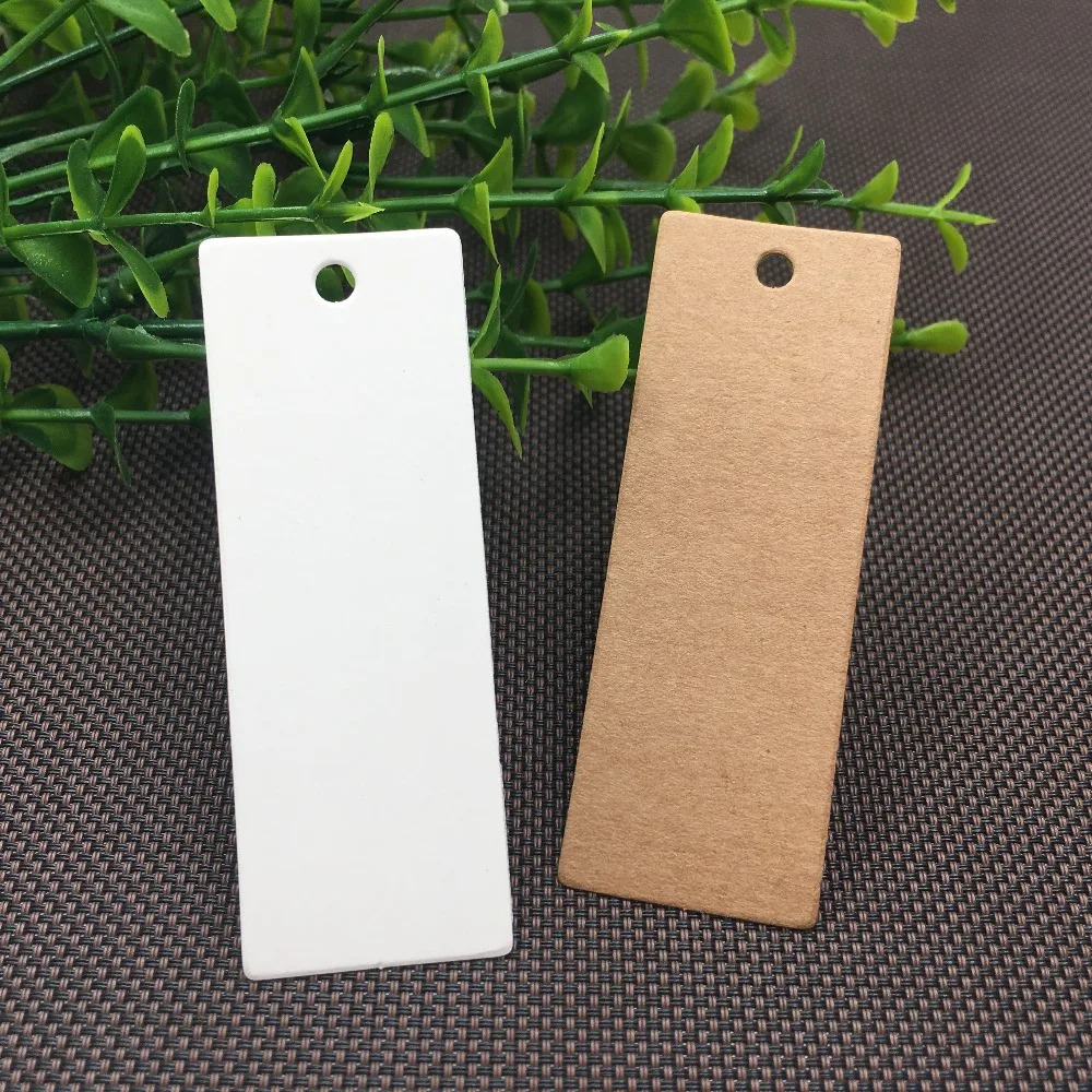 

300Pcs/Lot 7x2.5cm Rose Red Kraft Paper Hang Tags Pink Jewelry Accessories Card Supplies Favor Price Tag For Flower/Earring