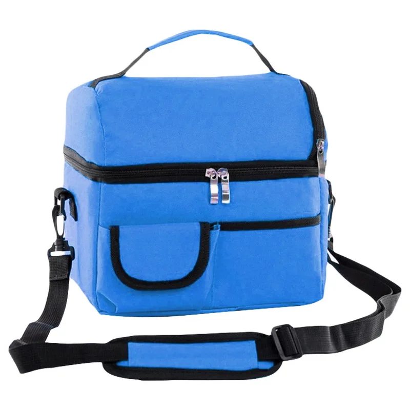 sky blue MoneRffi многофункциональная коробка для пикника, двухслойная сумка для обеда, термоизоляционная сумка, водонепроницаемая сумка для обеда, сохраняющая свежесть - Цвет: sky blue