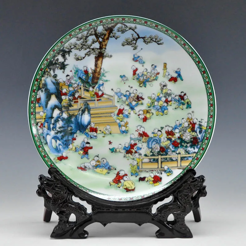 10 дюймовый керамический фарфор Jingdezhen декоративная пластина для дома гостиной