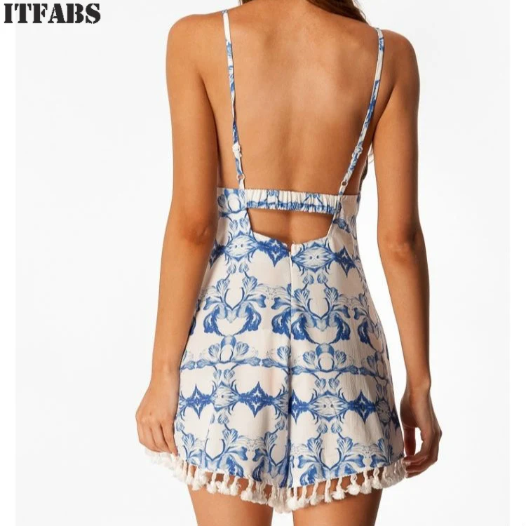Frauen ярмеллоза Sommer Boho gedruck Повседневные Вечерние Клубные пряди Quaste Kleid | Женская