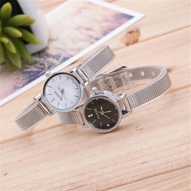 

Luxury Women Watches Silver Slim Stainless Steel Mesh Band Wristwatch Women Ladies Casual Dress Quartz Watch reloj mujer #c