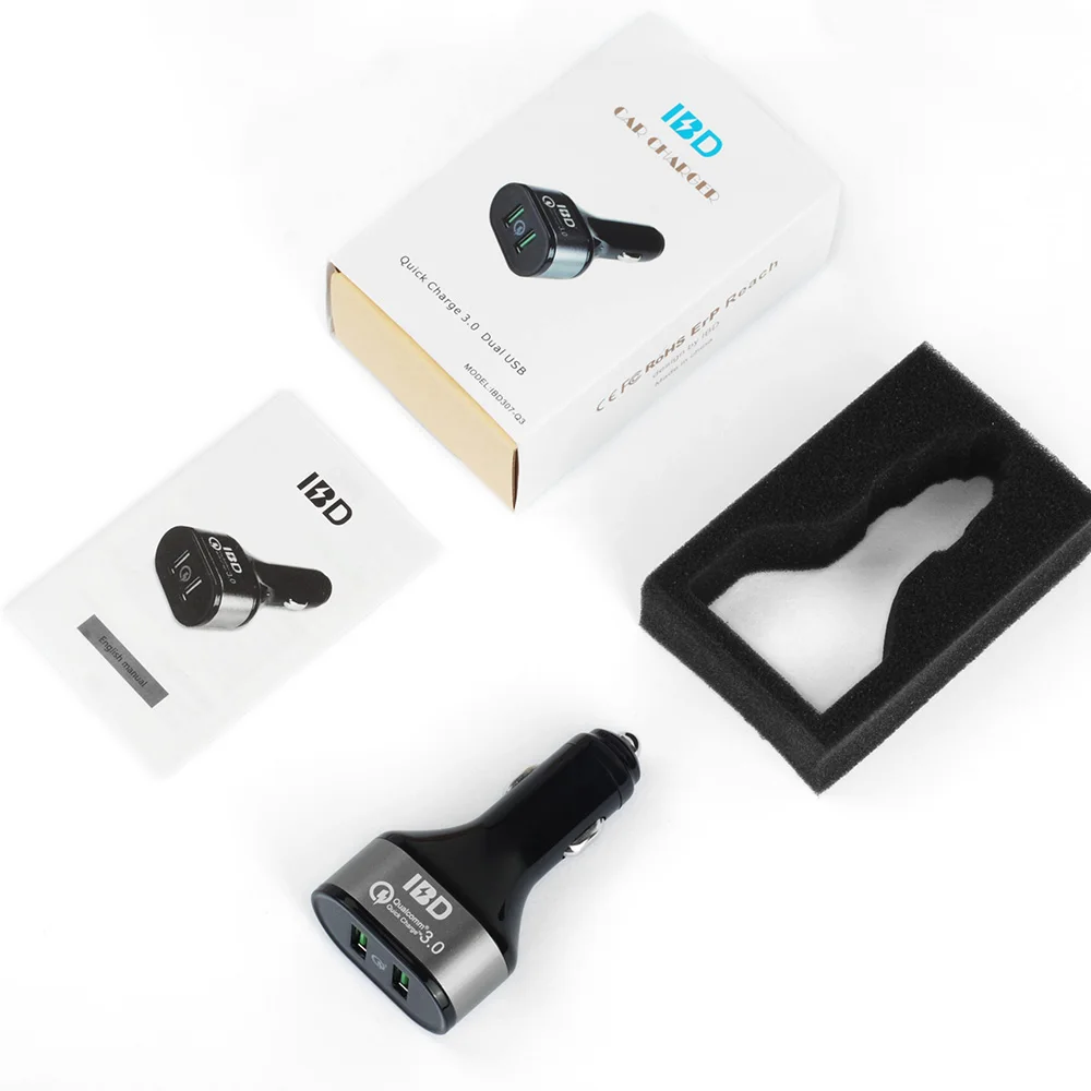 Автомобильное зарядное устройство IBD Dual USB 3 0 для телефона адаптер питания