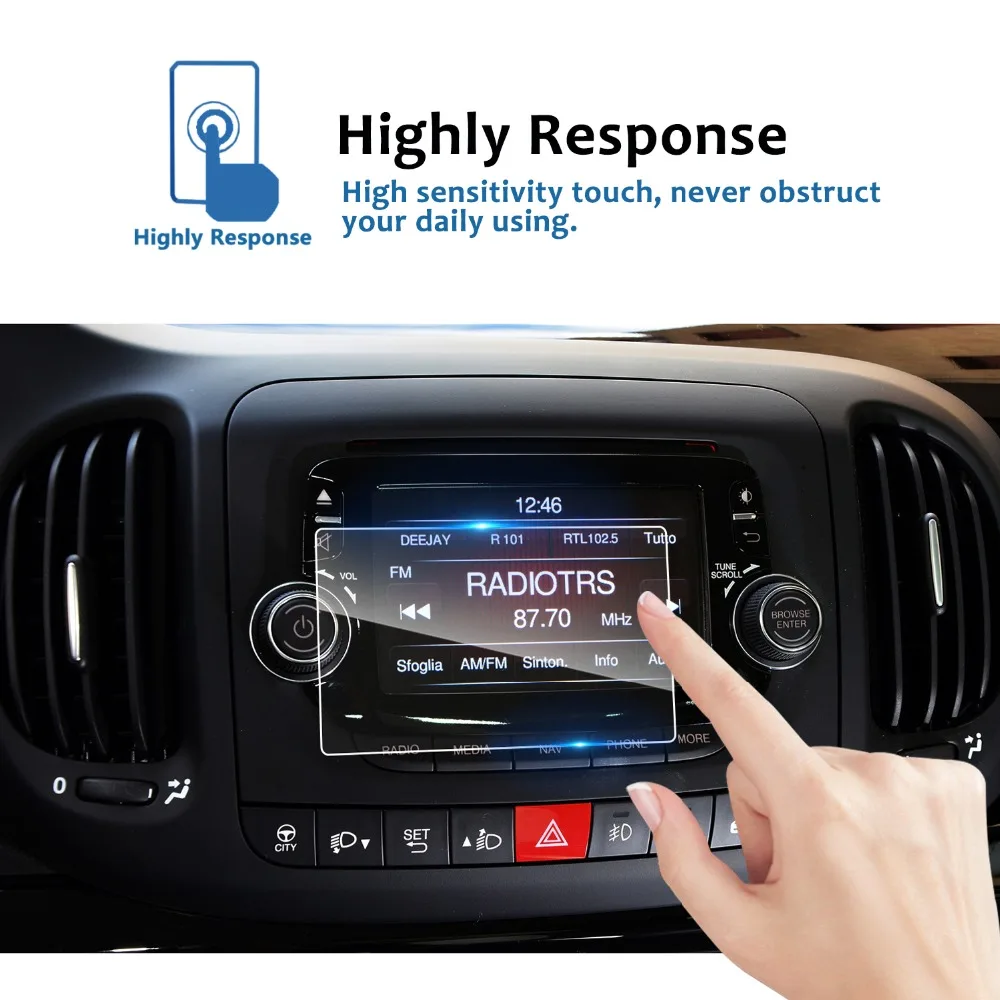 Экран ruiya, защитная пленка для Fiat 500L Uconnect, Автомобильный gps навигатор, сенсорный экран, 9 H, защита экрана из закаленного стекла
