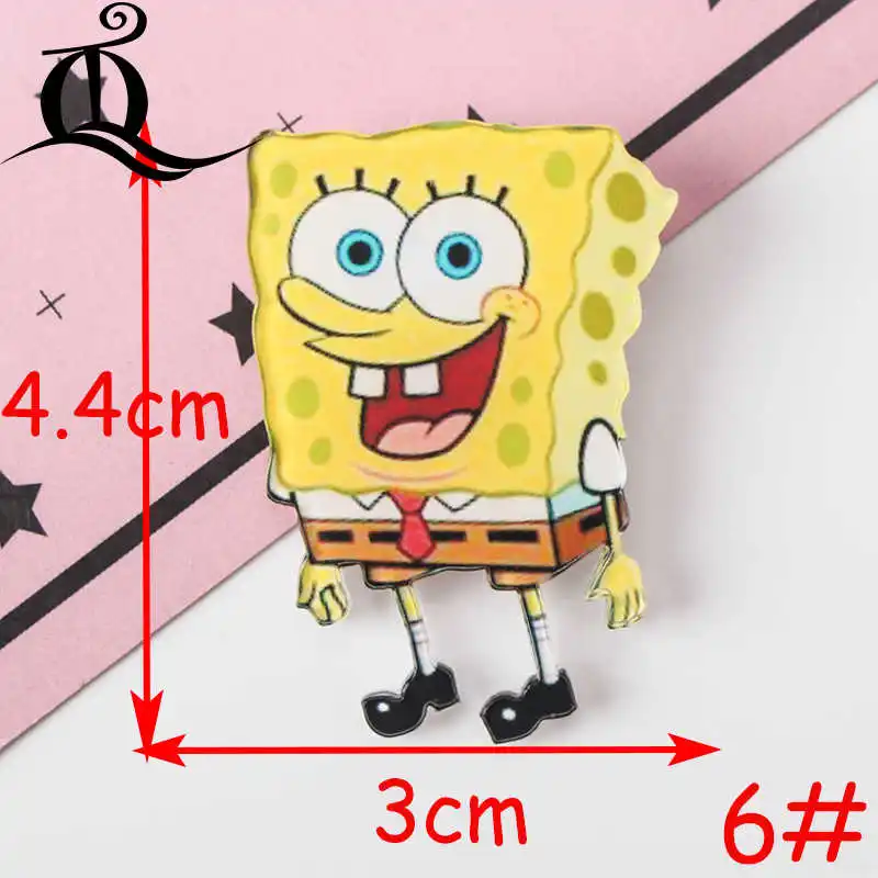 No6 Горячий Микс 1шт рубашка Милая Губка Боб брошка мультфильм акриловый значок булавки сумка Packbag украшение фрукты собака кошка брошь Лисичка Broch, Z44 - Цвет: No6