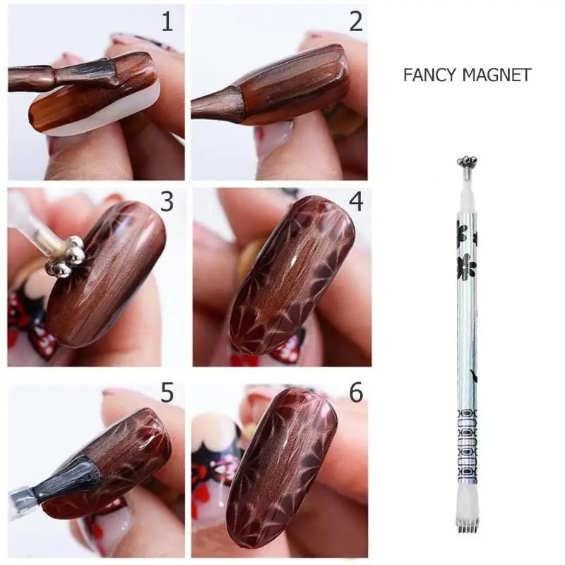 Двойной головкой Nail Art Магнит ручка Магия кошек глаза ногтей DIY инструмента UV гель для ногтей 3D Магнитная Кот Ручка Маникюр Инструмент