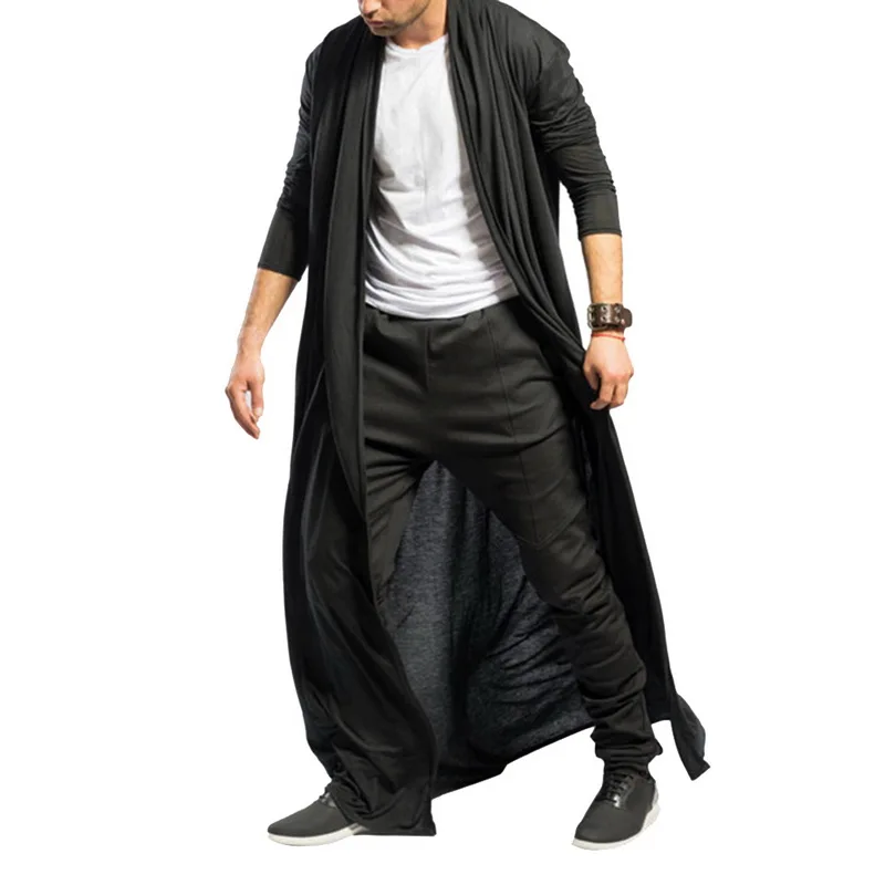 Мужской винтажный тренчкот модный однотонный тонкий длинный Повседневный