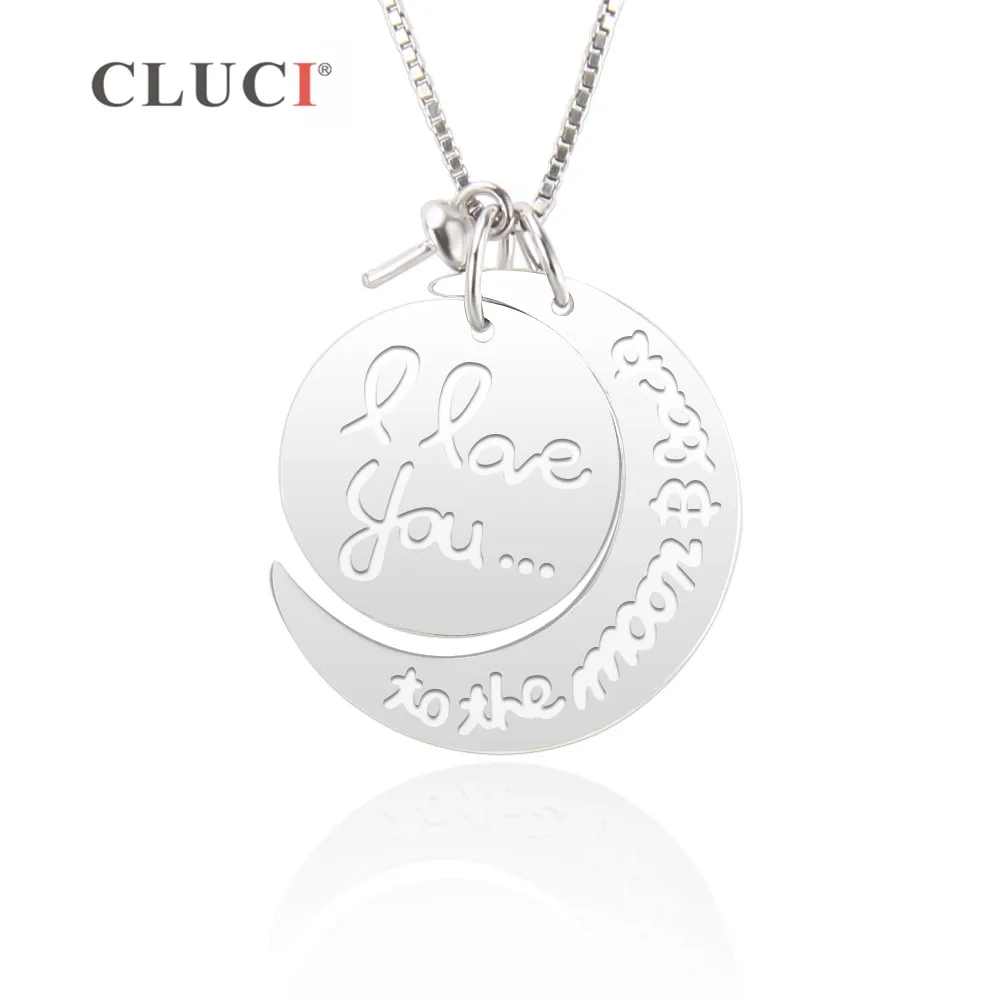 Подвеска CLUCI в виде серебряной Луны и круглой формы разделяемое крепление