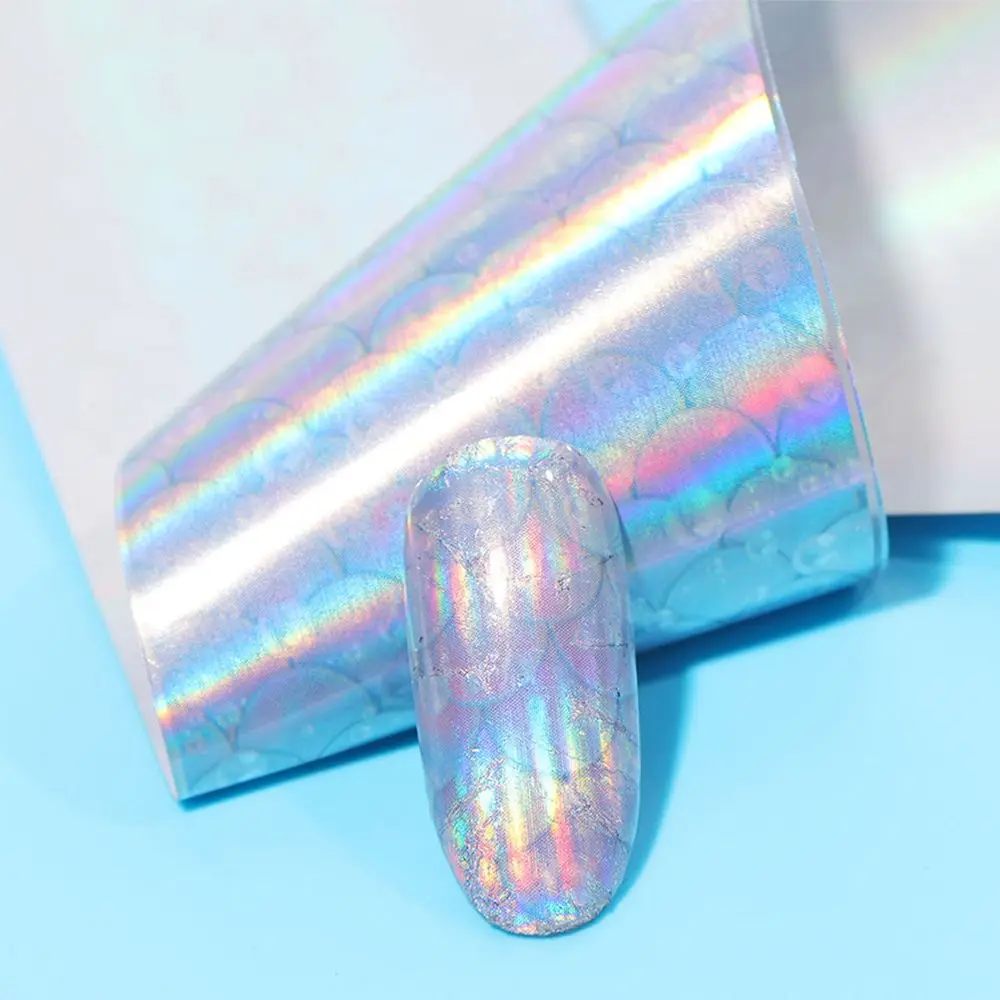 16 шт./компл. Микс белые кружевные Переводные голографические цветы для ногтей