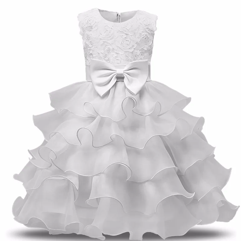 white It's Yiya/Платья с цветочным узором для девочек 8 цветов, длинное платье для девочек без рукавов с круглым вырезом, пышные платья Vestidos De Noches Para Ninas 559 - Цвет: white