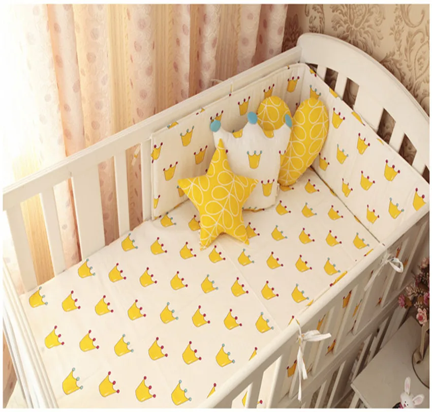 200*28 CM Baby Bed Bumper One Piece Anti-collision Cotton Prints Cot Infant Filling Bedding | Мать и ребенок