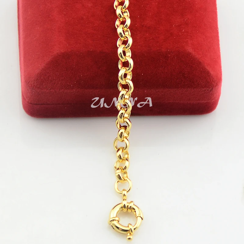18cm-22cm New Men Women Yellow Bracelet Gold Filled Link Rolo Chain Wholesale Retails Jewelry (NO RED BOX) | Украшения и