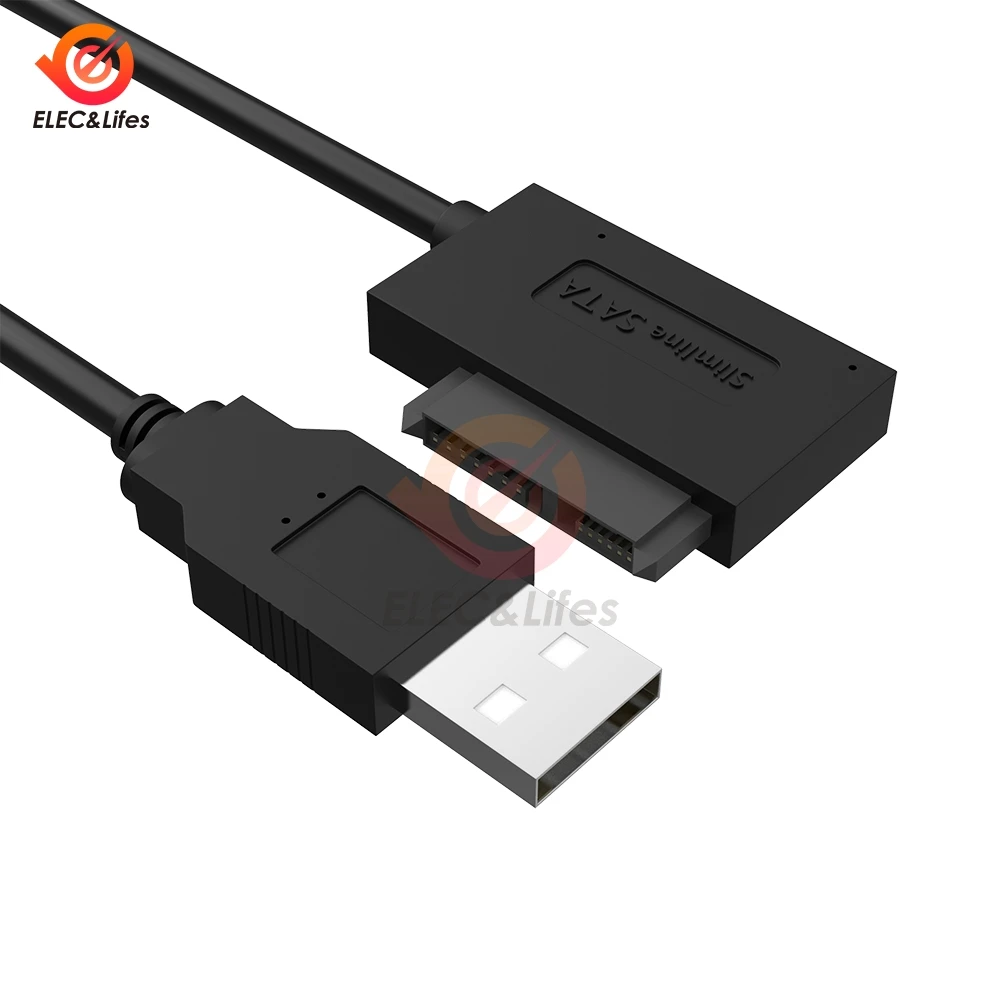 USB 2 0 к Mini Sata II 7 + 6 13 контактный адаптер конвертер кабель для ноутбука CD/DVD ROM slim