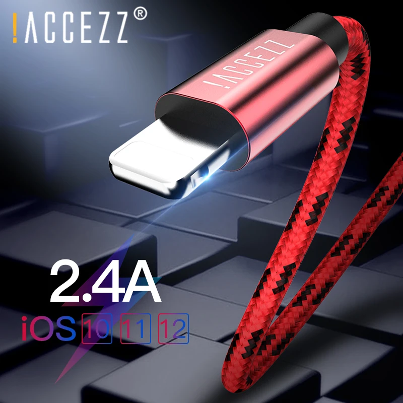 ! USB кабель ACCEZZ 2 4 А для iphone X XS MAX XR с поддержкой передачи данных 1 м|Кабели мобильных