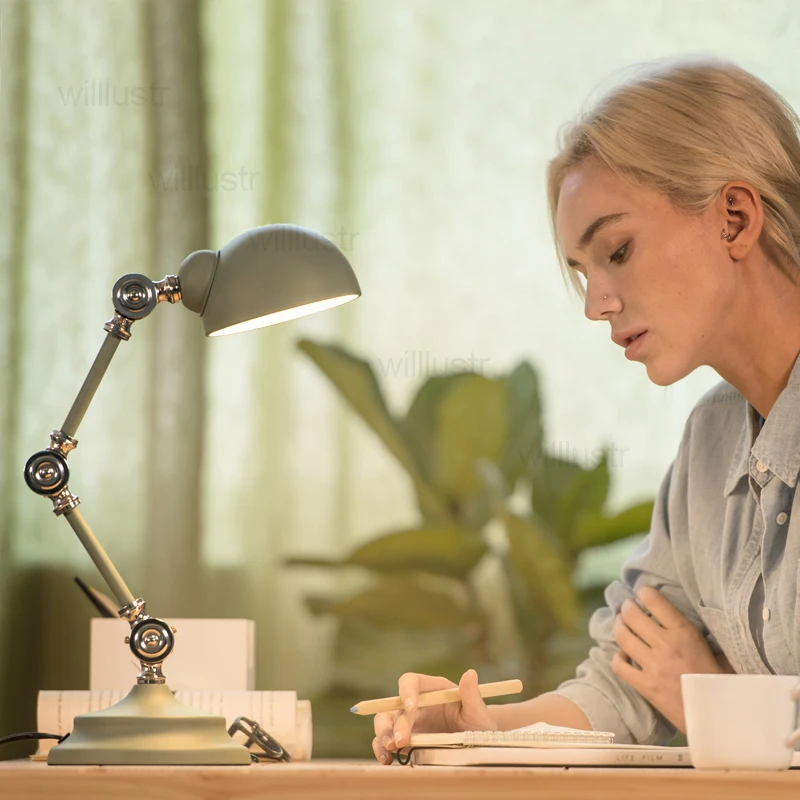 Современный робот настольная лампа прикроватная кабинет спальня бронзовая