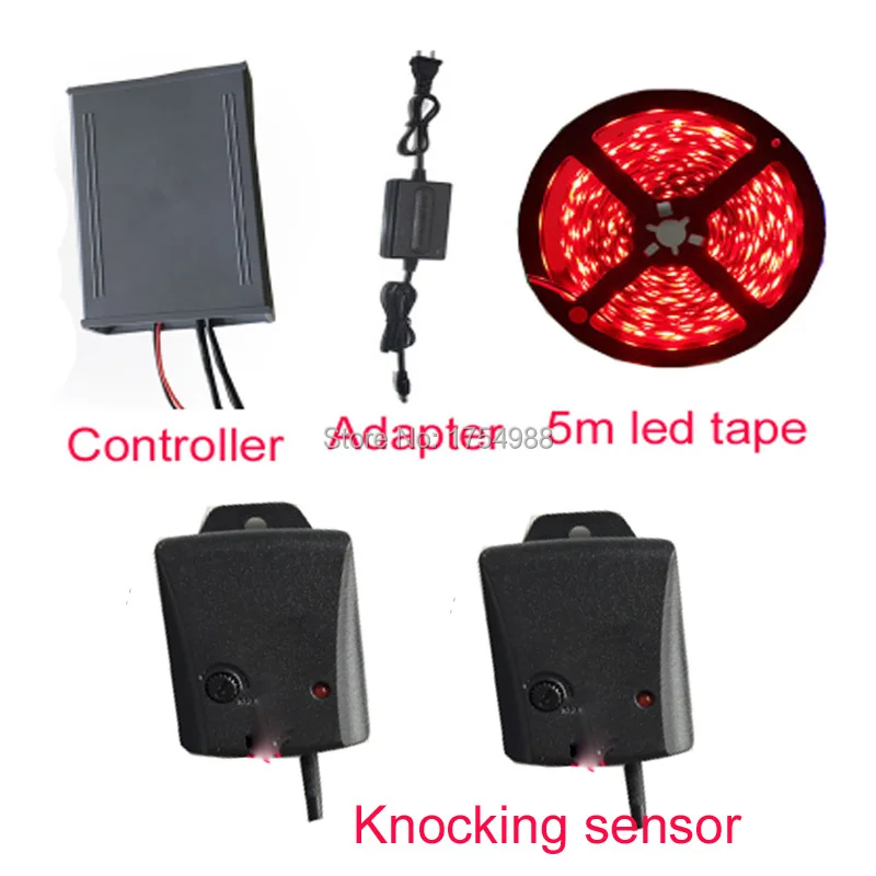 Стучание prop стучание в двух датчиках то же время Зажгите светодиодную ленту