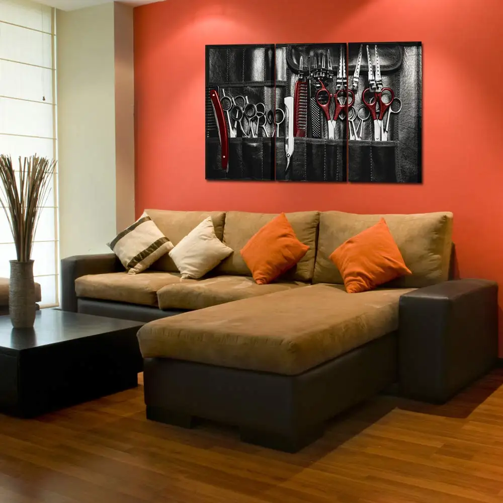 

3 Pieces Modern Canvas Painting Wall Art Vintage Classic Barber Shop Tools PicturesPosters Prints Barbers Barber Shops Decor