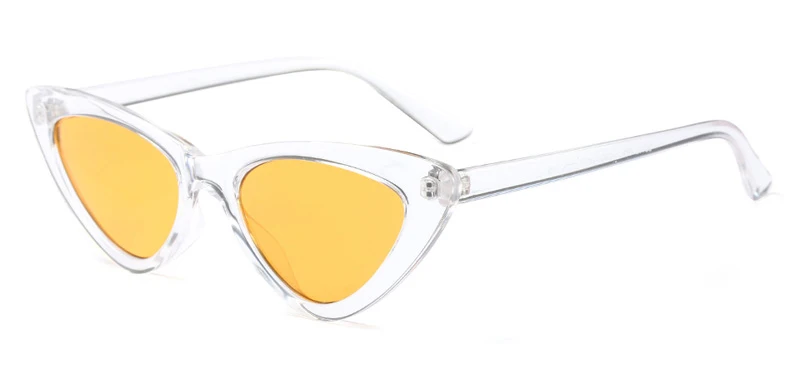 clear yellow Kachawoo милые сексуальные ретро солнцезащитные очки кошачий глаз женские красные белые черные солнцезащитные очки для женщин подарок uv400 - Цвет линз: clear yellow