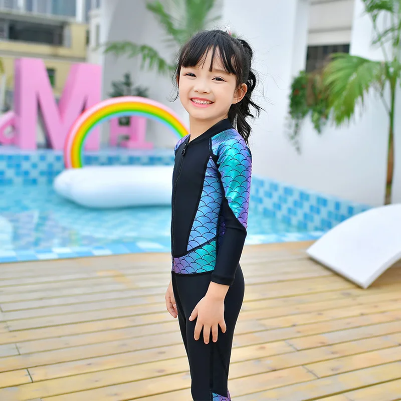 MEIYIER красивый детский гидрокостюм с принтом русалки купальный костюм для девочек