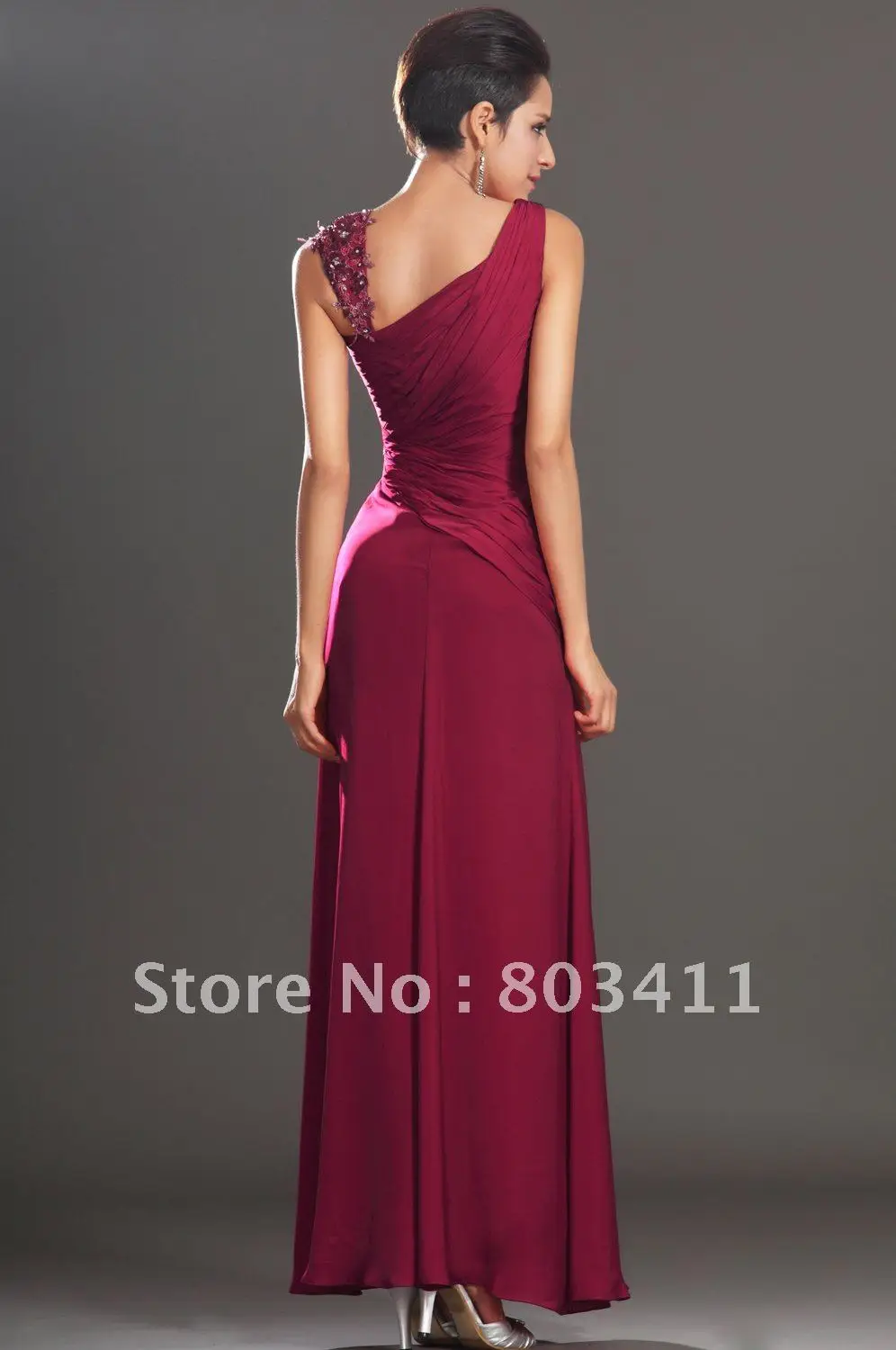 Бесплатная доставка новое поступление великолепное бордовое вечернее платье на