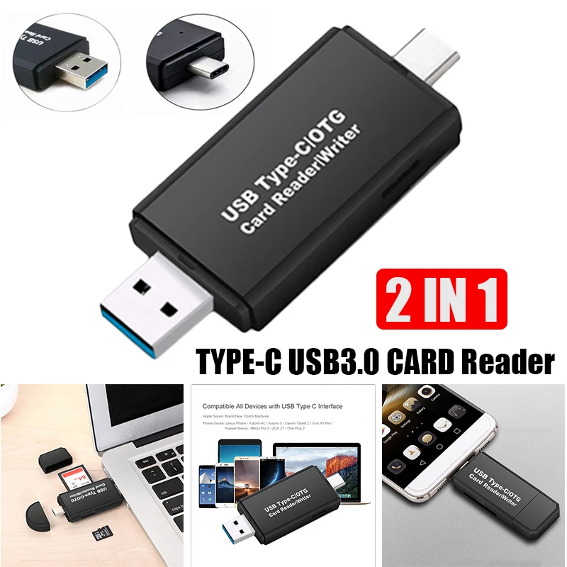 Тип-C устройство для чтения карт USB 3,0 Micro SD TF Тип C Multi чтения карт памяти кард-ридер разъем и играть Смарт 2-в-1 многофункциональное устройство для чтения карт