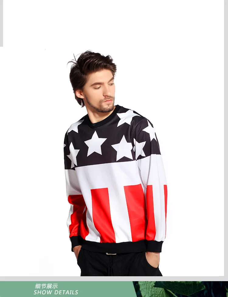 2015 New coming 3d Character hoodie printed clothing Men Star printing fleece Hip Pop style | Мужская одежда