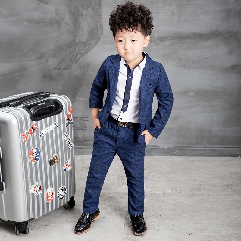 Single Button Baby Suit Gentle Style Child Blazer Liitle Boys Formal Dress For Wedding Slim clothing set Age: 2-10T | Детская одежда и