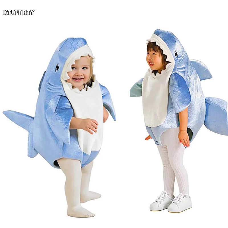 

Kids children Attack blue Shark Costume Party Mascot animal Costume Jumpsuit Halloween Fancy Dress Mascotte jumpsuit boy girl