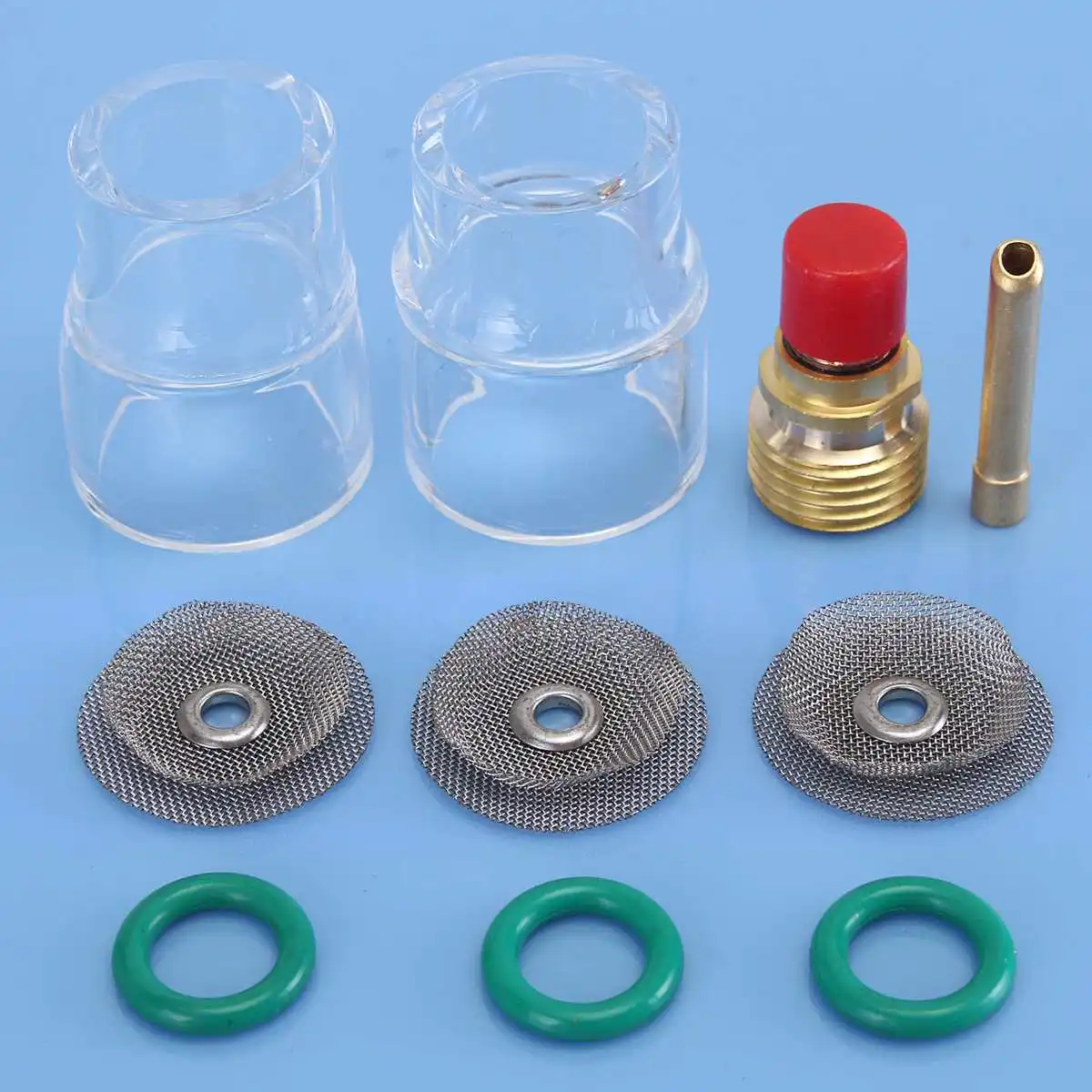 

New 10pcs 2.4mm TIG Welding Torch Stubby Gas Lens Pyrex Cup Welder Filters Accessories Tools For WP-9/20 Torches Gas Lens 3/32"