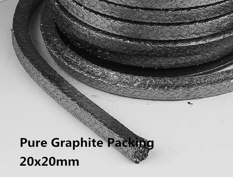 

20*20mm Pure graphite packing 1meter / graphite packing sealing /expanded graphite braided ring packing