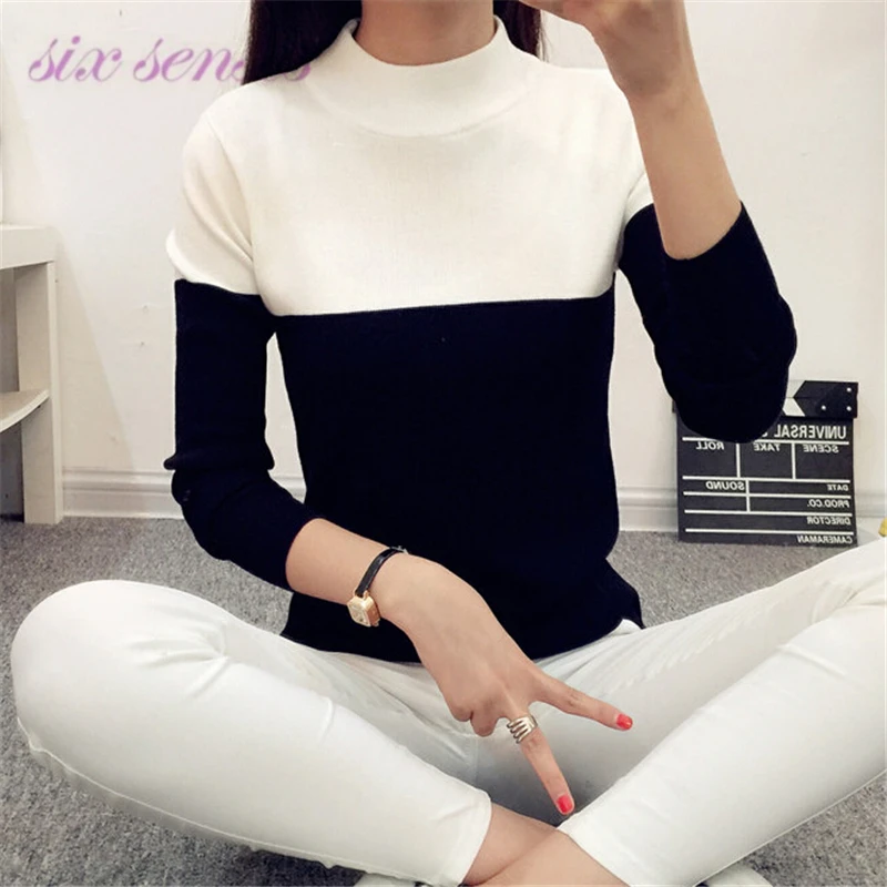 Осень 2016 новый женский пуловер повседневный короткий Модный свитер с длинным