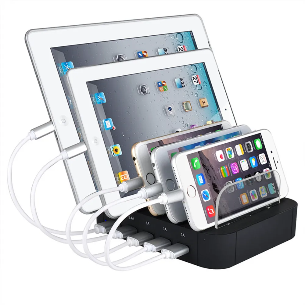Evfun USB зарядное устройство станция 5 портов док-станция для зарядки с USB настольная подставка многопортовое зарядное устройство для телефона iPhone 7 iPad samsung