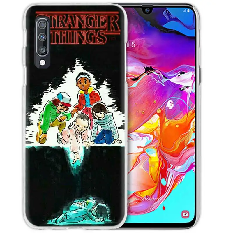 Пленка чехол для samsung Galaxy A50 A70 A20e A40 A30 A20 A10 A8 A6 плюс A9 A7 Жесткий Прозрачный поликарбонатный чехол для телефона чехол очень странные дела