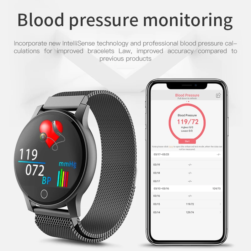 Умные часы трекер сердечного ритма фитнес измеритель артериального давления