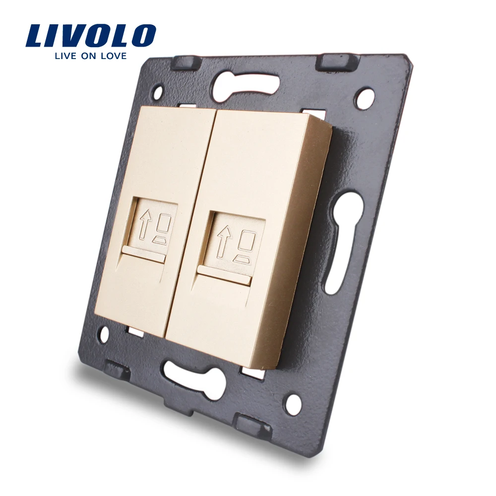 Производство Livolo, база Socket/Outlet/Plug для DIY продукта, 2 банды компьютерная розетка VL-C7-2C-11
