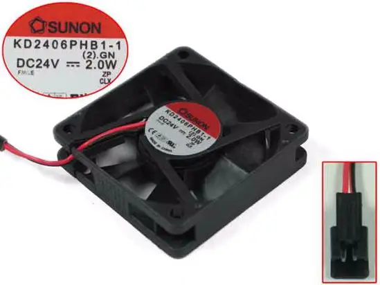 2-проводной Вентилятор охлаждения сервера SUNON KD2406PHB1 (2).GN 24 В постоянного тока 2,0 Вт 60x60x15 мм